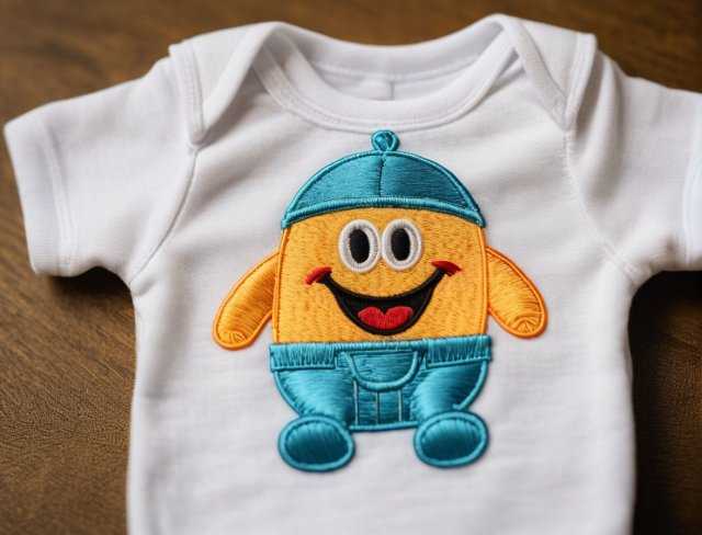 embroidered baby attire onesie cartoon