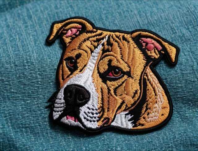 embroidered patch pitbull