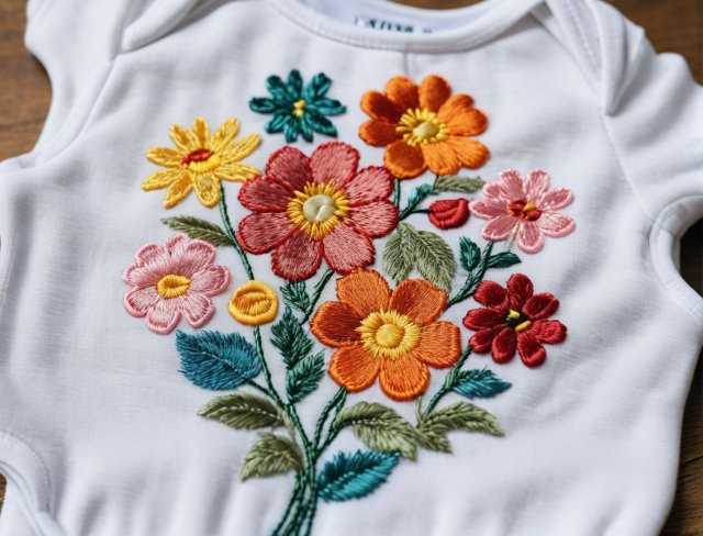 flower onesie embroidery