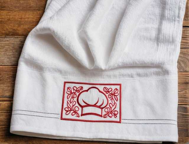 kitchen towel embroidery, utility towel