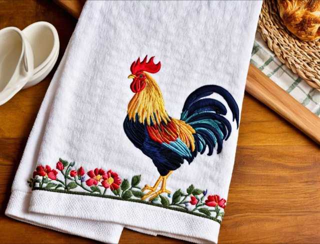 kitchen towel embroidery