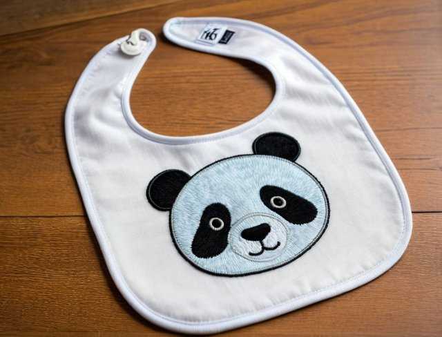 panda bib embroidery