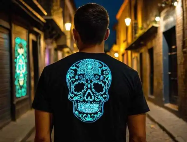 sugar skull glow in the dark embroidery thread