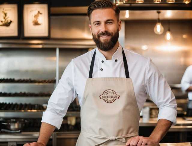 embroidered logo apron