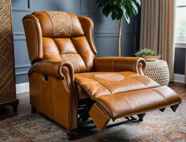 embroidered upholstery recliner