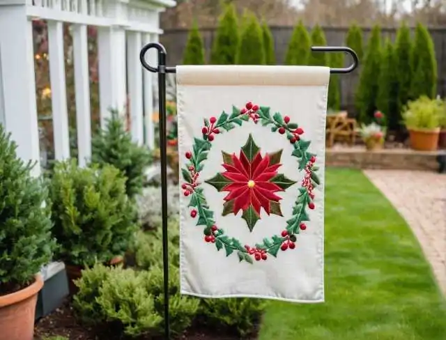 garden flag embroidery christmas