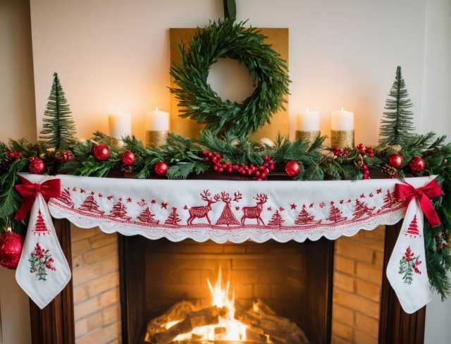 holiday decor mantel scarf