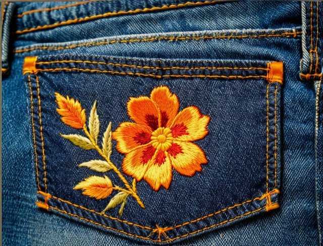 jeans upcycle embroidery