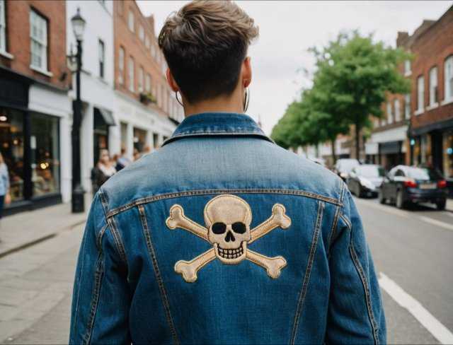 jolly roger denim jacket embroidery