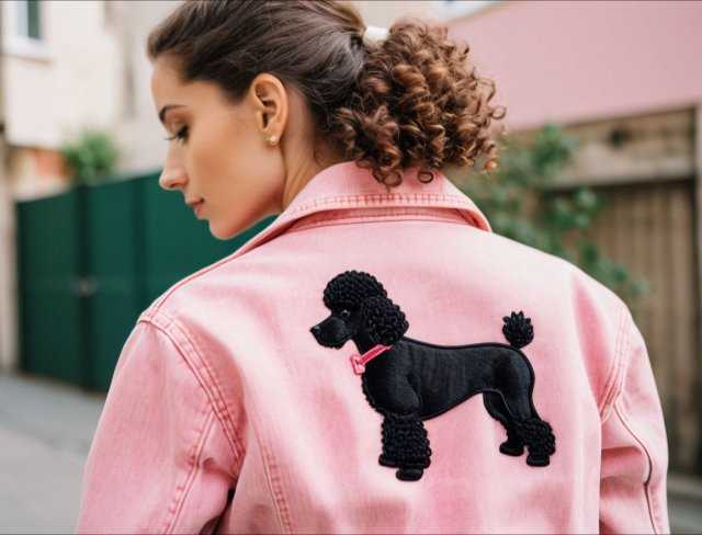 pink denim jacket embroidery