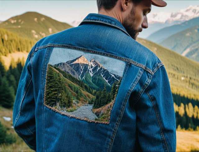 scene denim jacket embroidery