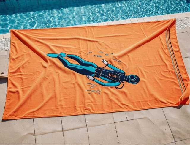 scuba beach towel embroidery