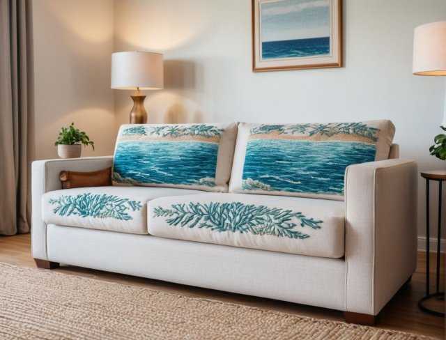 sleeper sofa embroidered upholstery