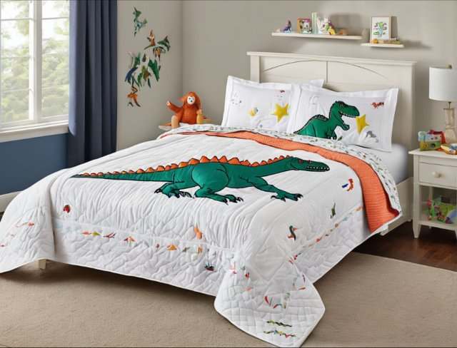 split embroidery comforter