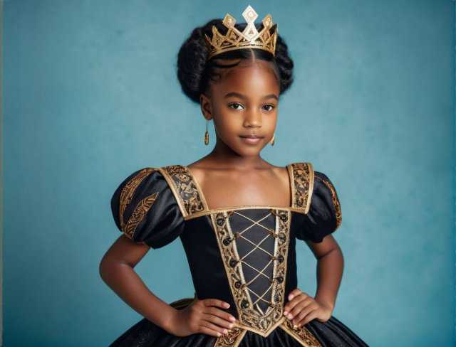 young queen childs costume embroidery