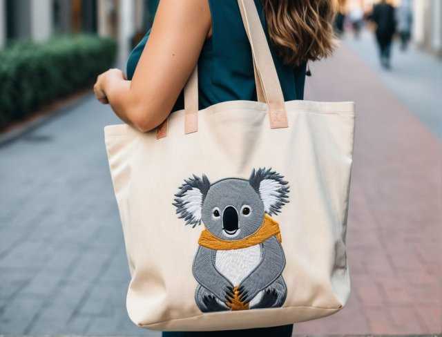 animal tote bag embroidery