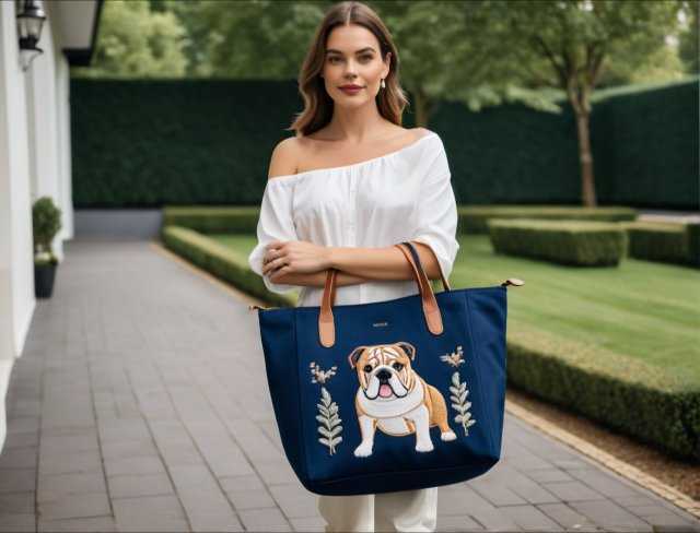 dog tote bag embroidery