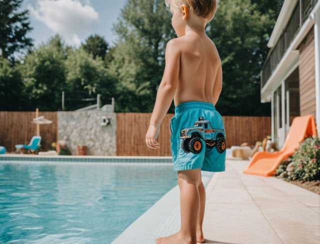 young boys swimwear embroidery