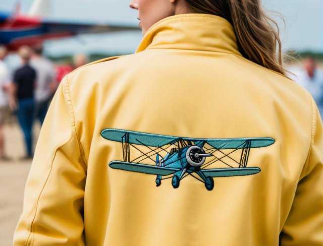 airplane soft shell jacket embroidery