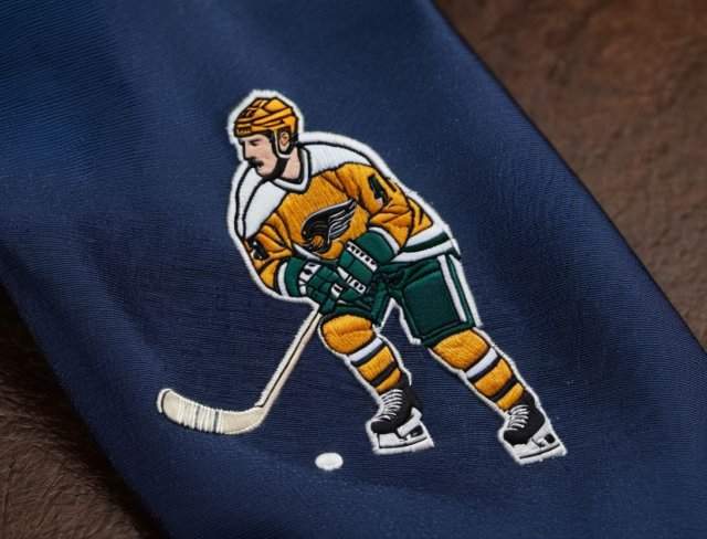 hockey gradient thread embroidery