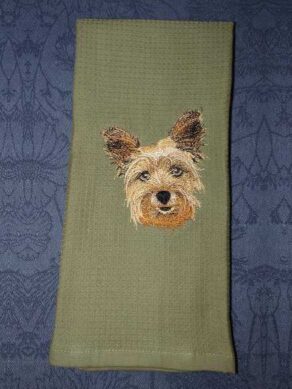 yorkshire terrier kitchen hand towel