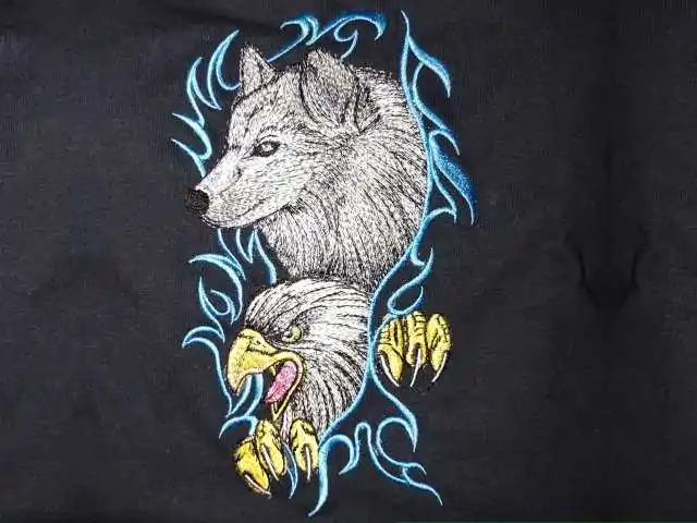 Custom Embroidered Wolf/Eagle T-shirt