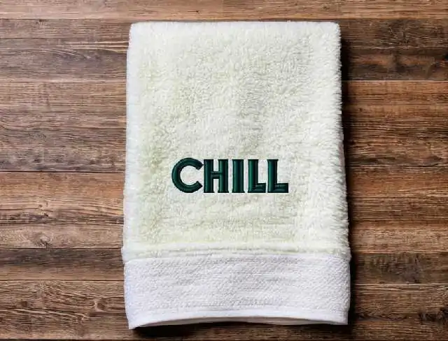 hand towel embroidered lettering