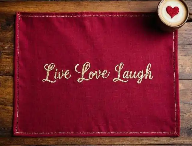 placemat letter embroidery