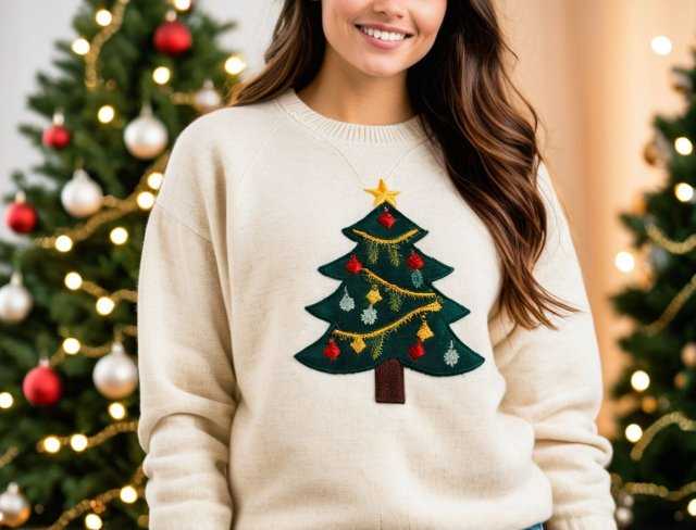 2024 christmas embroidery sweater