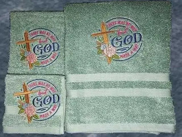 Custom Embroidery No Way But God - Towel Set