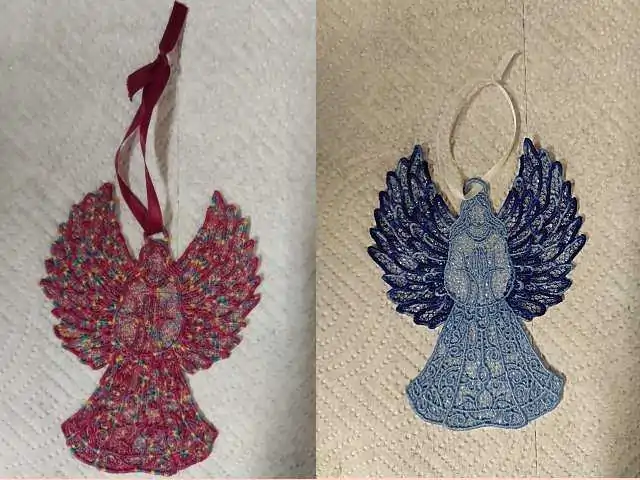 embroidered free standing lace ornament set 1 of 2
