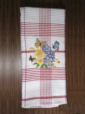 Flowers with Butterflies Kitchen Towel