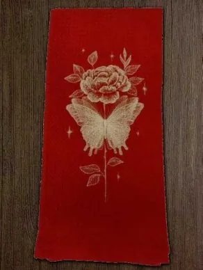 Butterfly and Rose Kitchen Towel